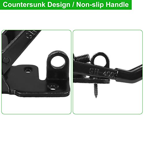 4PCS Toggle Latch Clamp 660 lbs Adjustable Toggle Latch Black Toggle Clamp GH-4003 Lockable Quick Release Pull Latch Hasp Metal Draw Latch for Door, Box Case Trunk, Smoker Door, Jig - color: Black-4pcs-660lbs