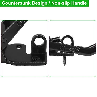 4PCS Toggle Latch Clamp 660 lbs Adjustable Toggle Latch Black Toggle Clamp GH-4003 Lockable Quick Release Pull Latch Hasp Metal Draw Latch for Door, Box Case Trunk, Smoker Door, Jig - color: Black-4pcs-660lbs