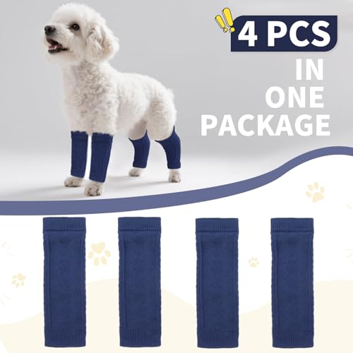 ROZKITCH 4 PCS Cat Leg Sleeve to Help Reducing Licking Scratching Elbow - color: Blue, size: S-Leg Girth: 2.04in