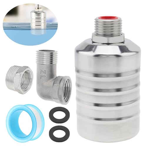 Float Valve, 1/2inch to 3/4inch Auto Fill Shut Off Water Float Valves | 304 Stainless Steel Fully Automatic Water Level Control for Water Tank, Pool, Tower, Livestock Troughs - style: Style 1