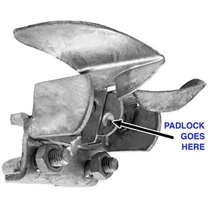 Jake Sales -Chain Link Fence Butterfly Gate Latch - Fence Automatic Gate Latch - 1-5/8" Gate Frame and 2-3/8" Gate Post - Galvanized Fence Gate Latch with Hole for Padlock - color: GALVANIZED, size: 1-5/8" x 2-3/8"