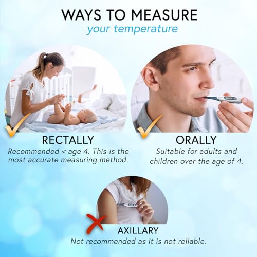 iProven Oral Thermometer, Measures in 10 seconds with flexible tip and fever alarm, Digital Medical Thermometer for adults, kids and toddlers - DTR-1221A