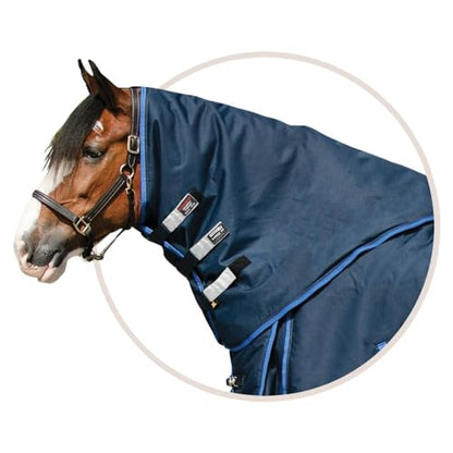 Challenger II V-Free Wither Relief Adjusta-Fit 220g Medium Weight Draft Turnout Blanket Neck Cover | Designed for Draft Horses | Waterproof