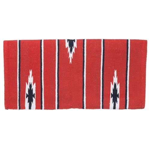 Tough 1 55% Wool Sierra Saddle Blanket - color: Red/Black/Cream, size: 30 x 30