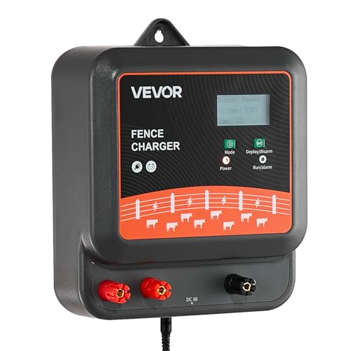VEVOR Multi-Powered Electric Fence Charger, 2J/3J/5J, Electric Fence Energizer with Real-Time LED Display, 6.2 Miles Range, AC DC Powerful Fences Charger, Keep Out Wild Animals, for Livestock Poultry - size: 2J/3J/5J