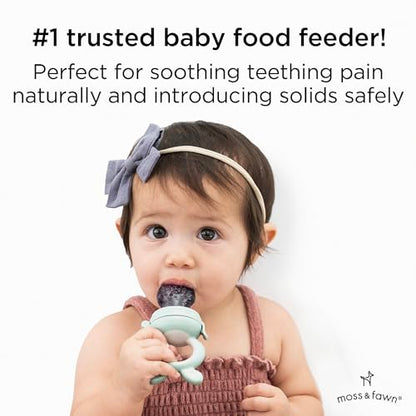 Moss and Fawn Forage Feeder - Silicone Baby Fruit Feeder - Fern | Frozen Breast Milk Popsicle Teether & Pacifier, BPA, PVC & Phthalate-Free - color: Fern