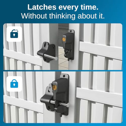 Weatherables Keystone 2-Sided Key-Lockable Gate Latch – Zinc Diecast Metal Heavy Duty Gate Latch with Self-Latching Gate Lock, Made for Easy Installation on Metal, Wood & Vinyl Fences, Keyed Alike - style: 2-Sided Metal
