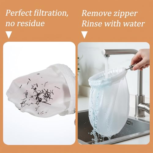 Ultra Fine Mesh Strainer Bags with Stainless Steel Handle, 3 Pcs Reusable Nut Milk Bag Strainer, Juice Strainers Mesh Filter Bags Cheese Cloth Bag for Straining Nutmilk, Coffee, Tea, Yogurt (Small)