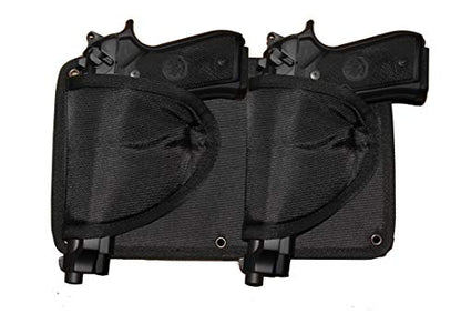 Double Holster Gun Holder - Safely Mount a Handgun Almost Anywhere -Sets of Screws Included for mounting on Surfaces of Metal, Wooden, Concrete- Holds Nearly Any Size Pistols