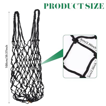 4 Pcs Slow Feeder Hay Nets for Horses Goat Cattle Equine Durable Heavy Duty Hanging Hay Feeder Nets for Horse Stalls Barn Pasture and Farm Feeding Supplies(Black, Yellow, Green, Blue)