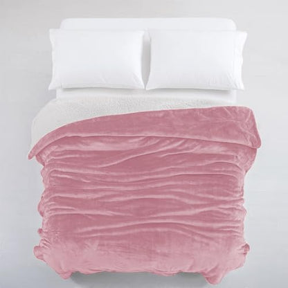 IR Imperial Rooms 16 Pack Bulk Sherpa Throw Blankets 50x60 Baby Pink - color: Baby Pink, size: Throw (Pack of 16)