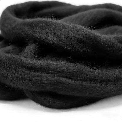 VNAKER 3.4oz Needle Felting Wool Black for DIY Needle Craft Enthusiasts - color: Black