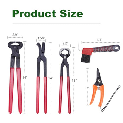 lukar 12PCS Horse Farrier Tools Kit Hoof Trimming Tools with Handbag