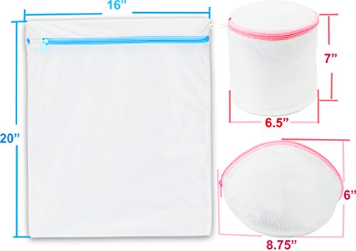 Simple Houseware Laundry Bra Lingerie Bags (2 Large & 3 Underwear Bags) - style: 2 L / 3 Bra Bags