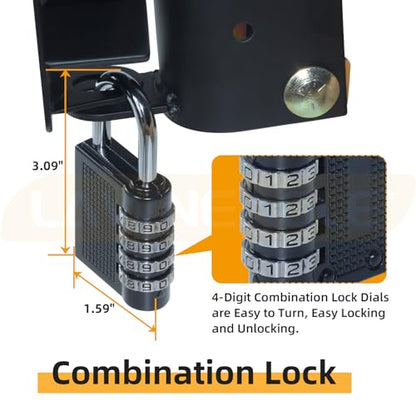 Small Two Way Gate Latch (3"x5") – Heavy Duty Cattle Gate Latch | Fits Metal Gates with 1-1/4" to 1-1/2" Tubes – Black 2-Way Latch with 4-Digit Combination Lock, Ideal for Farms & Pastures - color: 1 Pack Black Two-Way Gate Latch
