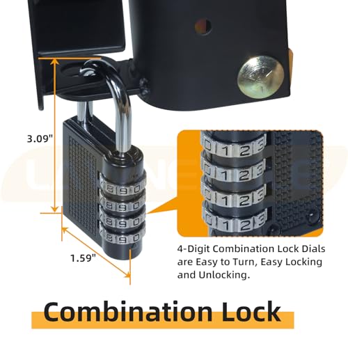 Small Two Way Gate Latch (3"x5") – Heavy Duty Cattle Gate Latch - color: 1 Pack Black Two-Way Gate Latch