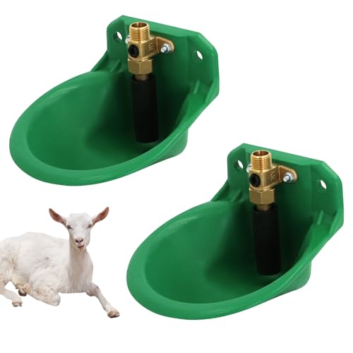 2PCS Automatic Goat Sheep Waterer Bowl with Brass Copper Touch Valve - size: Waterer Bowl*2