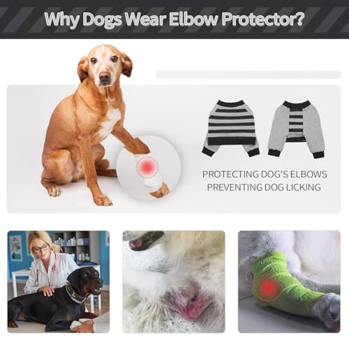 FUAMEY Dog Recovery Sleeve with Elbow Protector, Black Stripes, 2XL - color: Black Stripes, size: XXL(Weight:88-105lbs)