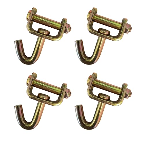 4 Pack 2" Swivel J Tow Hook Heavy Duty Replacement for Tie Down Straps - size: 4 - Pack