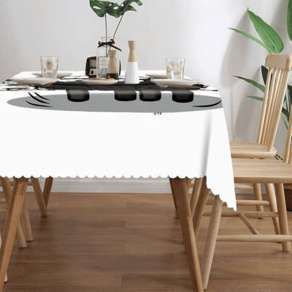 Cartoon Black White Sheep Tablecloth Rectangular for Home Decor, Washable Table Cover for Restaurant, Stain Reusable Table Cloth for Weddings, Dinners, Kitchen, Party 55"x70"