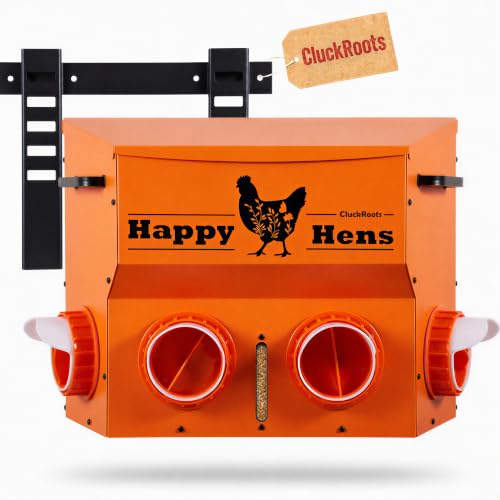 CluckRoots Metal Chicken Feeder 16-18 Lb No Waste Hanging Feeder