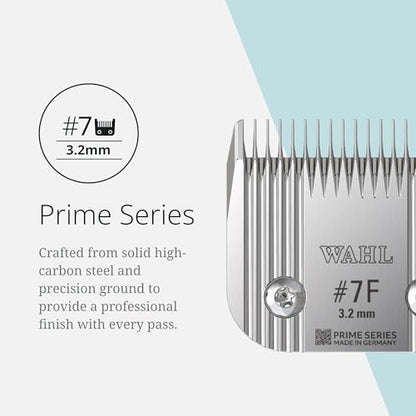 Wahl Pro Animal Prime Series Blades - Professional Fine Tooth Pet Clipper for Horse, Cat & Dog Grooming - Made from High-Carbon Steel - #7, 3.2mm - size: #7
