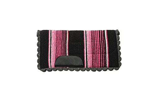 Weaver Equine 23" x 23" Pony Scalloped Navajo Horse Saddle Pad, Shock Absorbing Western Saddle Pad for Protection, Durable Equine Supplies, ‎Pink - color: Pink