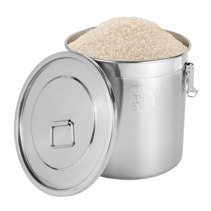 DYNAMI 8.7Gal 304 Stainless Steel Bucket Milk Can with Airtight Lid