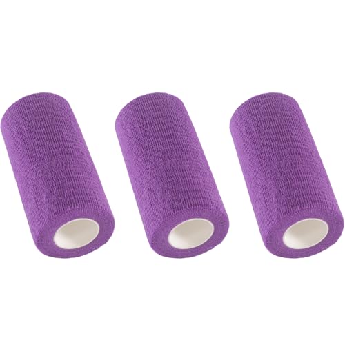 IndigoCase 3 Pack Self Adhesive Bandage Wrap 4 Inch x 5 yd Elastic Tape - color: Purple, size: 4 Inch - 3 Pack