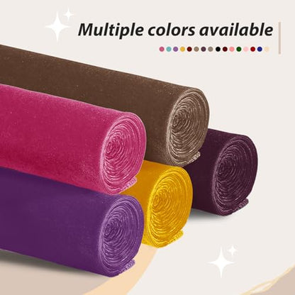 KKJIAF 2 Yard Brown Stretch Velvet Fabric 60" Wide for DIY Crafts - color: Brown, size: 2 Yard