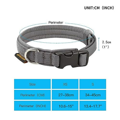EXCELLENT ELITE SPANKER Military Nylon Small Puppy Dog Collar with Padded - color: Grey, size: S-(13.4"-17.7")
