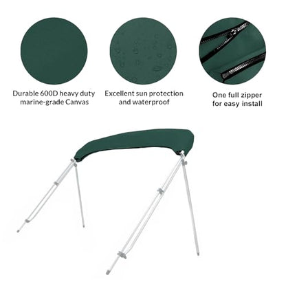 SavvyCraft Bimini Top Cover Boot, Green, Pontoon Square Frame 96"-103" W - color: Green, size: Pontoon Square Frame 96"-103" W