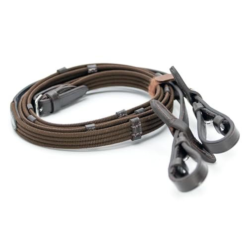 Jeffers Uniquely English Leather Horse Bridle with Reins, Padded Crown, Adjustable Noseband, English Bridle Tack for Hunter, Jumping, Dressage, Riding - size: Oversize