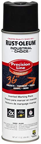 Rust-Oleum 1675838 Industrial Choice Inverted Solvent-Based Marking Spray Paint, 17 Oz, Black - color: Black, size: 17 Ounce (Pack of 1)