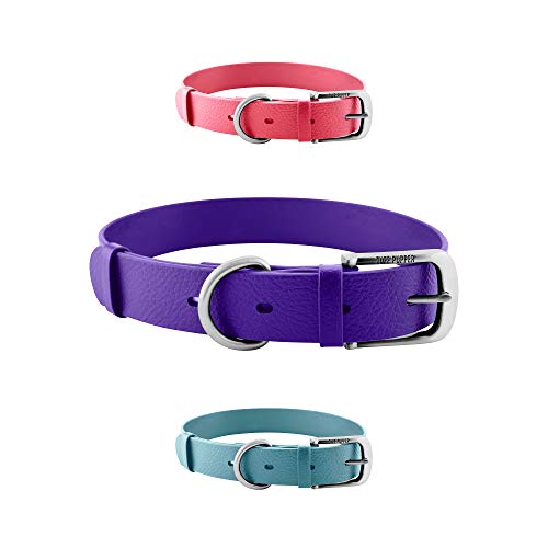Tuff Pupper Heavy Duty Waterproof Dog Collar for Small, Medium & Large Dogs - color: Royal Purple