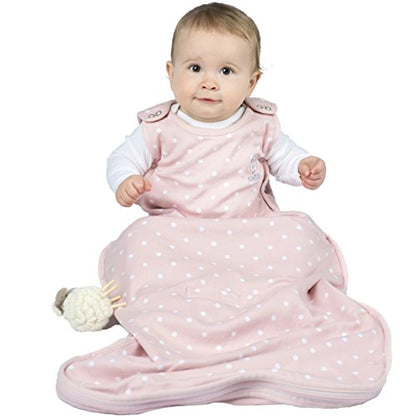 Woolino Merino Wool & Organic Cotton Baby Sleep Sack 2-24 Months – Ultimate 4-Season Baby Sleeping Bag, Universal Size Wearable Blanket, 2-Way Zipper & Adjustable Fit, Year-Round Use - Rose - color: Rose