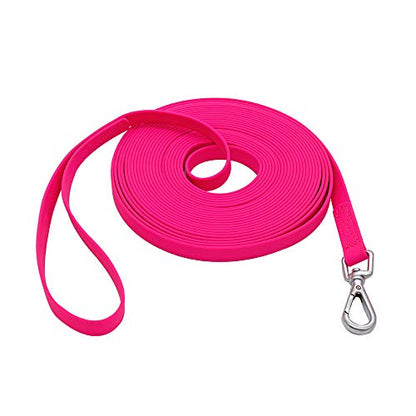 Waterproof Dog Training Leash 50FT 30FT 15FT 10FT 5FT Heavy Duty Recall Long Lead for Large Medium Small Dogs (5FT, Pink) - color: Pink, size: 5FT
