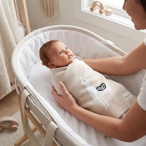 Unisex Cozy Receiving Swaddle Cuddle Stroller Crib Stroller 100% Fine Loomed Cotton Blanket - Quilt Blanket for Newborns, Infants Toddler, Boys and Girls (Llama - Cream) - color: 28 - Llama - Cream