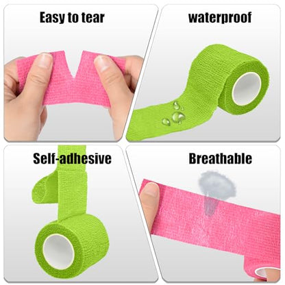6 Pack Grass Green Self Adhesive Bandage Wrap 2 Inches x 5 Yards - color: Grass Green, size: 2 Inch