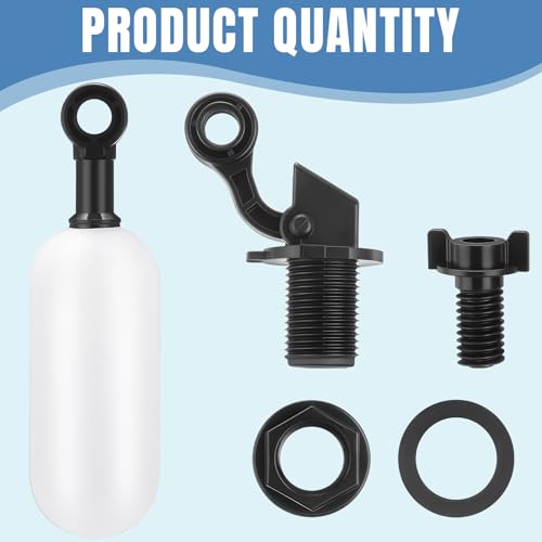 Blulu 3 Pack Float Valve 1/2 Inch Automatic Fill Float Valve, Black - color: Black