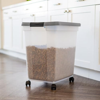 IRIS USA Dog Food Storage Container, Up to 50 lbs, Dark Gray, Made in USA - color: Dark Gray, size: 50 lbs