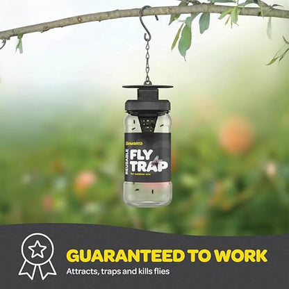 Outdoor Fly Trap Fly Traps with Dissolvable Non-Toxic Bait - Fly Repellent for Outdoor Use Only - Controls Flies for Patios, Barns, Ranches Etc. Hanging Fly Traps with Tie Included - size: 1 Pk
