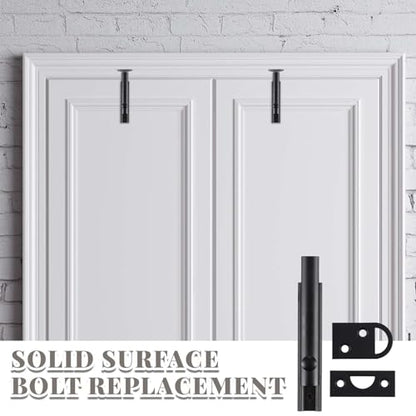 Lothee 6" 4 Pcs Brass Surface Bolt Door Latch, Matte Black - color: Matte Black, size: 6 Inch