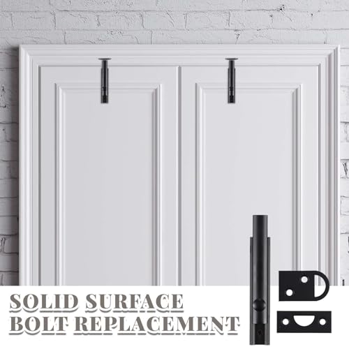 Lothee 4" 4 Pcs Brass Surface Bolt Door Latch, Matte Black - color: Matte Black, size: 4 Inch