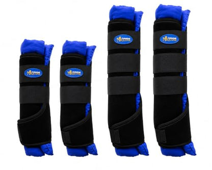 TackRus Horse Stable Shipping Boots Wraps Front Rear 4 PK Leg Care Blue 4120RB