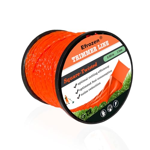 Weed Eater String, Commercial Square Twist .105" Diameter x 302' String Trimmer Line in Spool,Premium Nylon Universal Replacement Weed Wacker String, Orange - size: 302FT x .105 in
