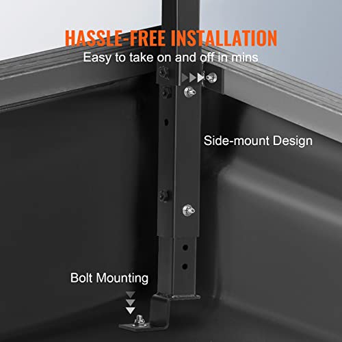 VEVOR Truck Rack, 19-34inch Extendable Truck Ladder Rack, 38.6"-43.6" Adjustable Height, 250 lbs Capacity Steel Ladder Rack for Truck, Heavy Duty Truck Bed Rack for Kayak, Surfboard, Lumber, Ladder - style: Ladder Rack