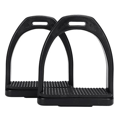 2 Pack High Strength Plastic Horse Stirrups with Non-Slip Rubber Pad - Lightweight Durable Riding Accessories for Knee/Ankle Stress Relief