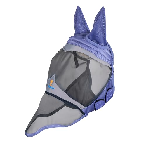 Shires FlyGuard Pro Fine Mesh Fly Mask with UV Protection Sky/Cob/Ears and Nose - color: Sky, size: Cob