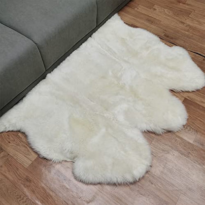 Champlus Genuine Australian Merino Sheepskin Rug, 3.3x5 ft Sheep Skin Rug, Lambskin Area Rug, 3-Pelt, White - size: 3'4" x 5' (Natural)